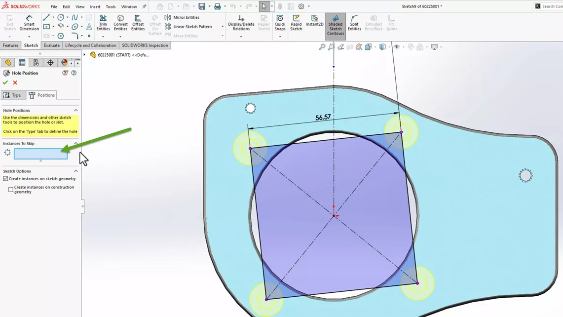 Instances to Skip Field in SOLIDWORKS 2024