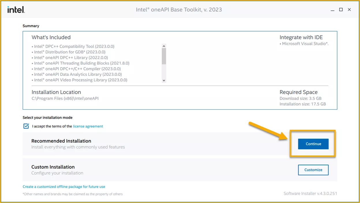 Intel oneAPI Base Toolkit v 2023