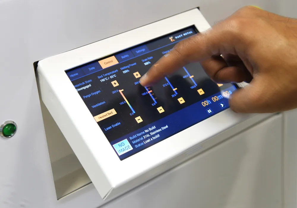 Intuitive graphic user interface available with all Xact Metal 3D printers
