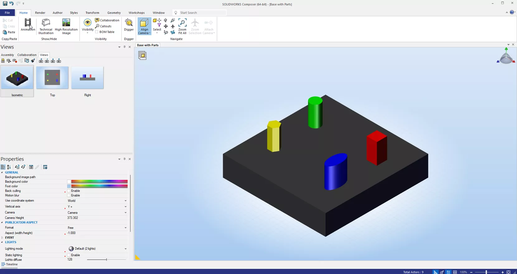 Editing Camera Views while Maintaining their Orientation in SOLIDWORKS Composer