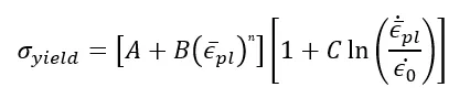 Johnson-Cook Plastic Hardening Model Equation 