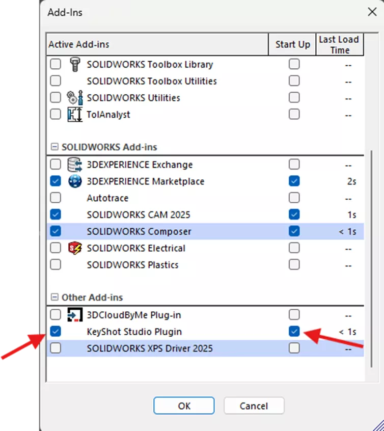 KeyShot Studio Plugin SOLIDWORKS Add-in