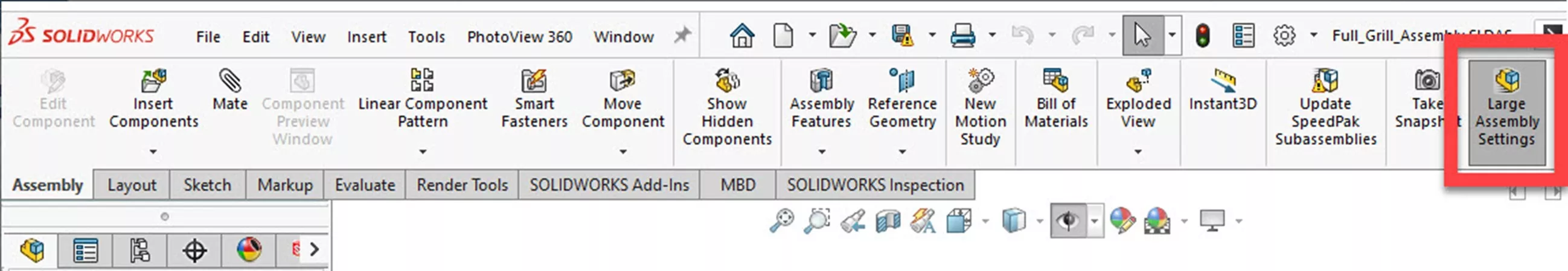 Large Assembly Settings in SOLIDWORKS 