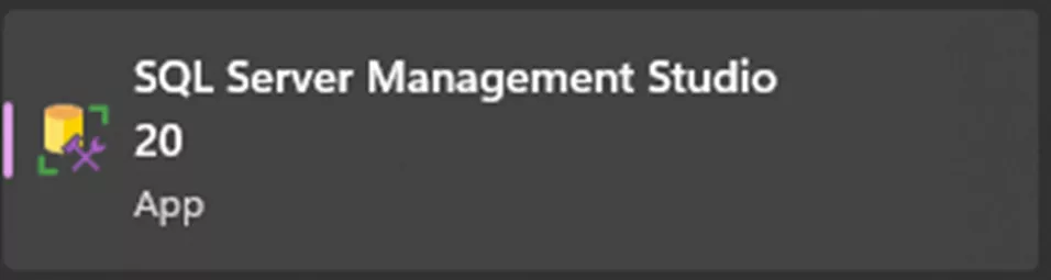 Launch SQL Server Management Studio App