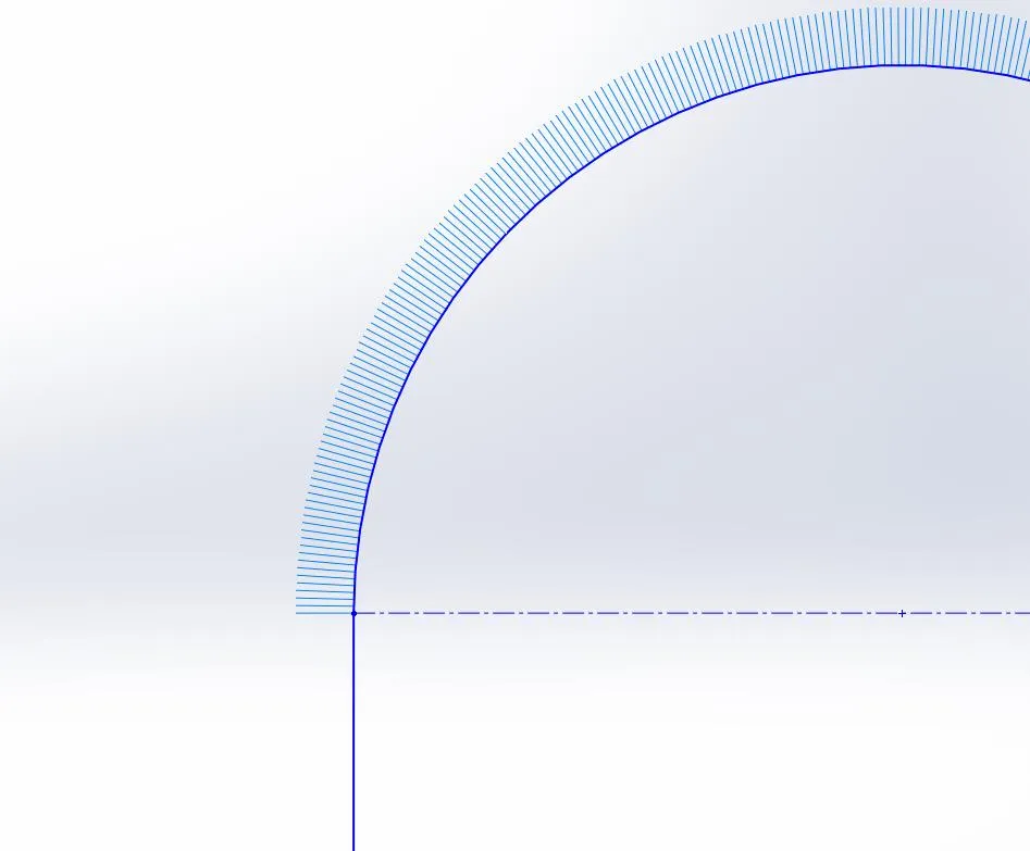 Line and Arc Sketch with Curvature Combs in SOLIDWORKS