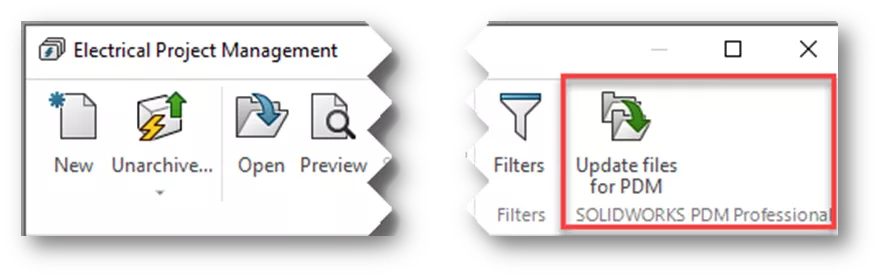 Link to SOLIDWORKS PDM Professional Configuration Advanced Update Files for PDM Options