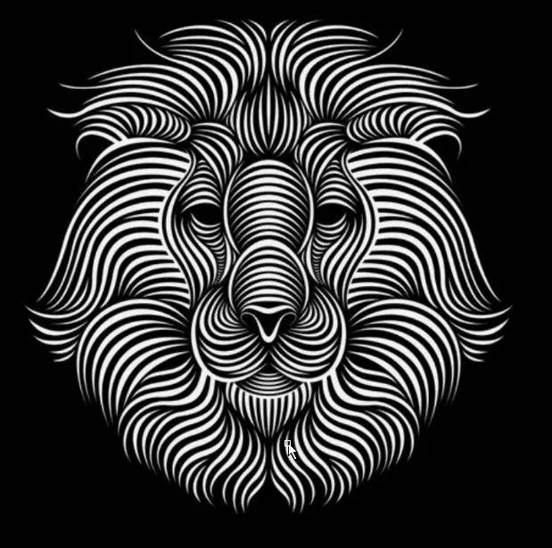 A complex lion head that we can trace with DraftSight.