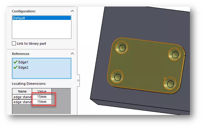 Locating Dimensions SOLIDWORKS 