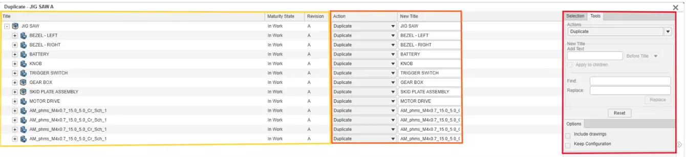 3DEXPERIENCE Advanced Duplicate Options