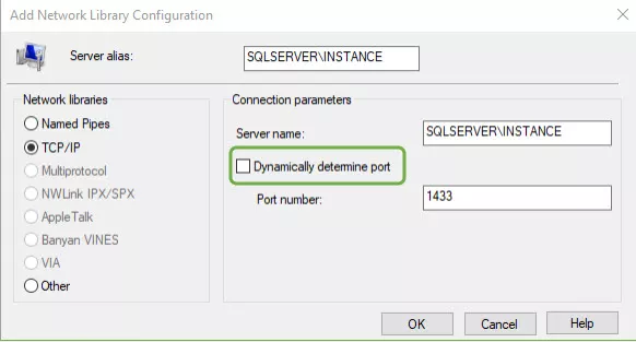 Manual ODBC Connection Dynamically Determine Port Option