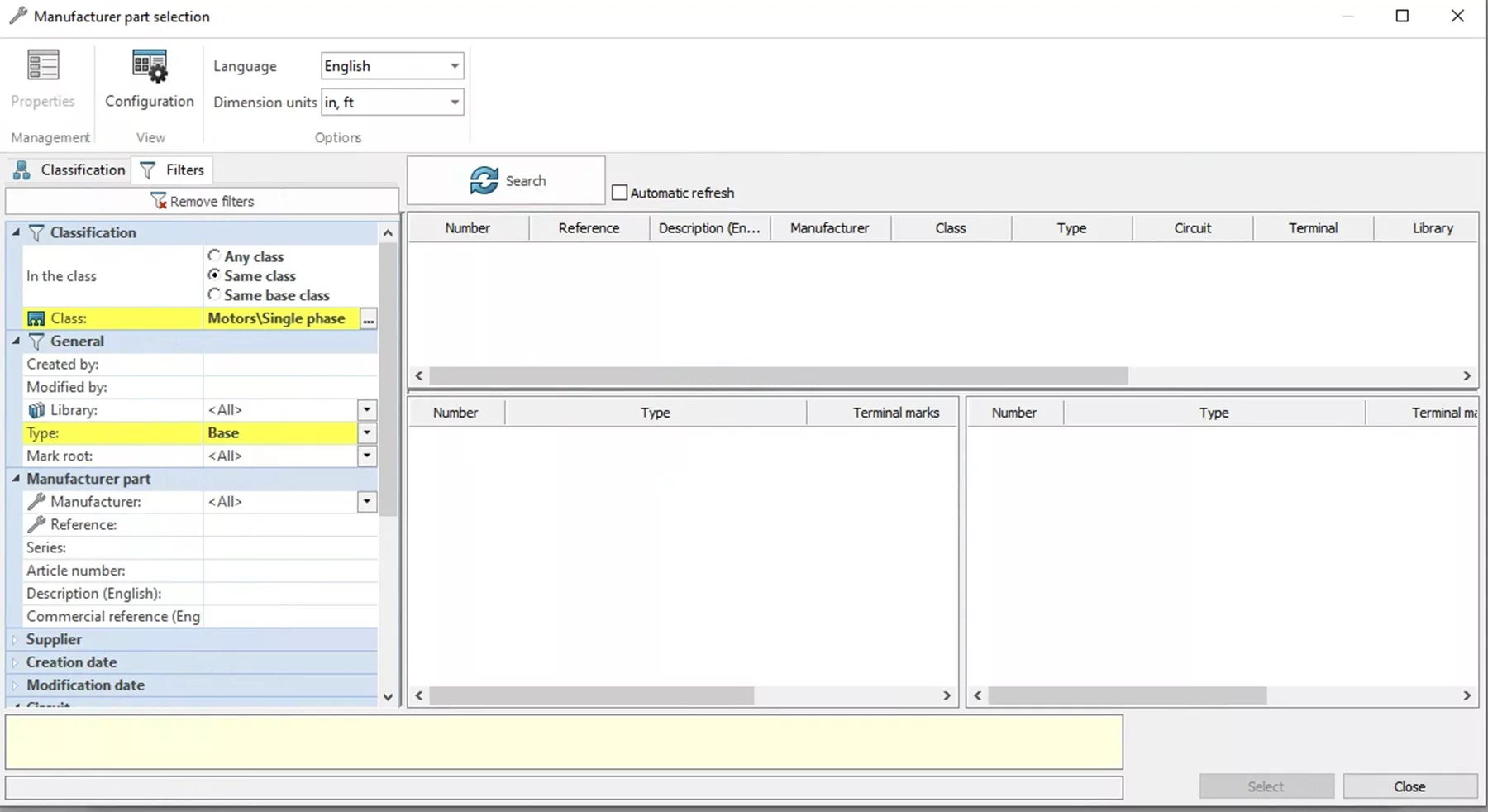Manufacturer Part Selection in SOLIDWORKS Electrical