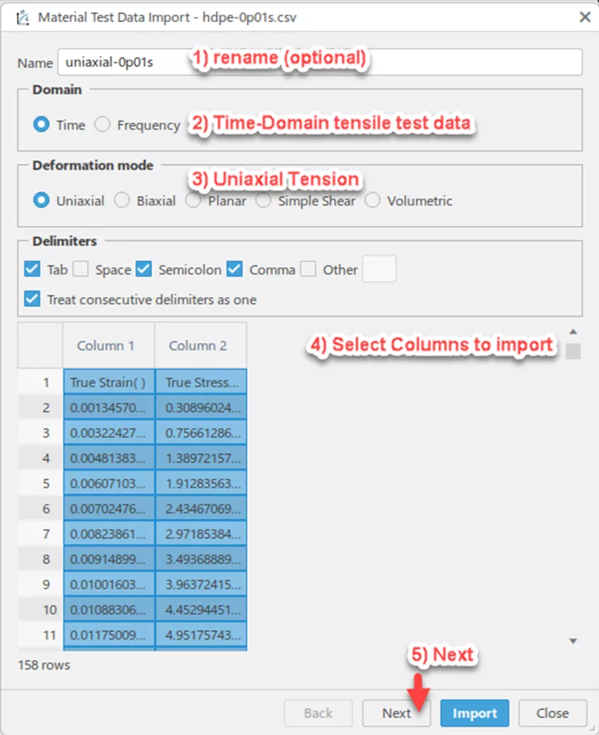 Material Data Import 3DEXPERIENCE Material Calibration App 