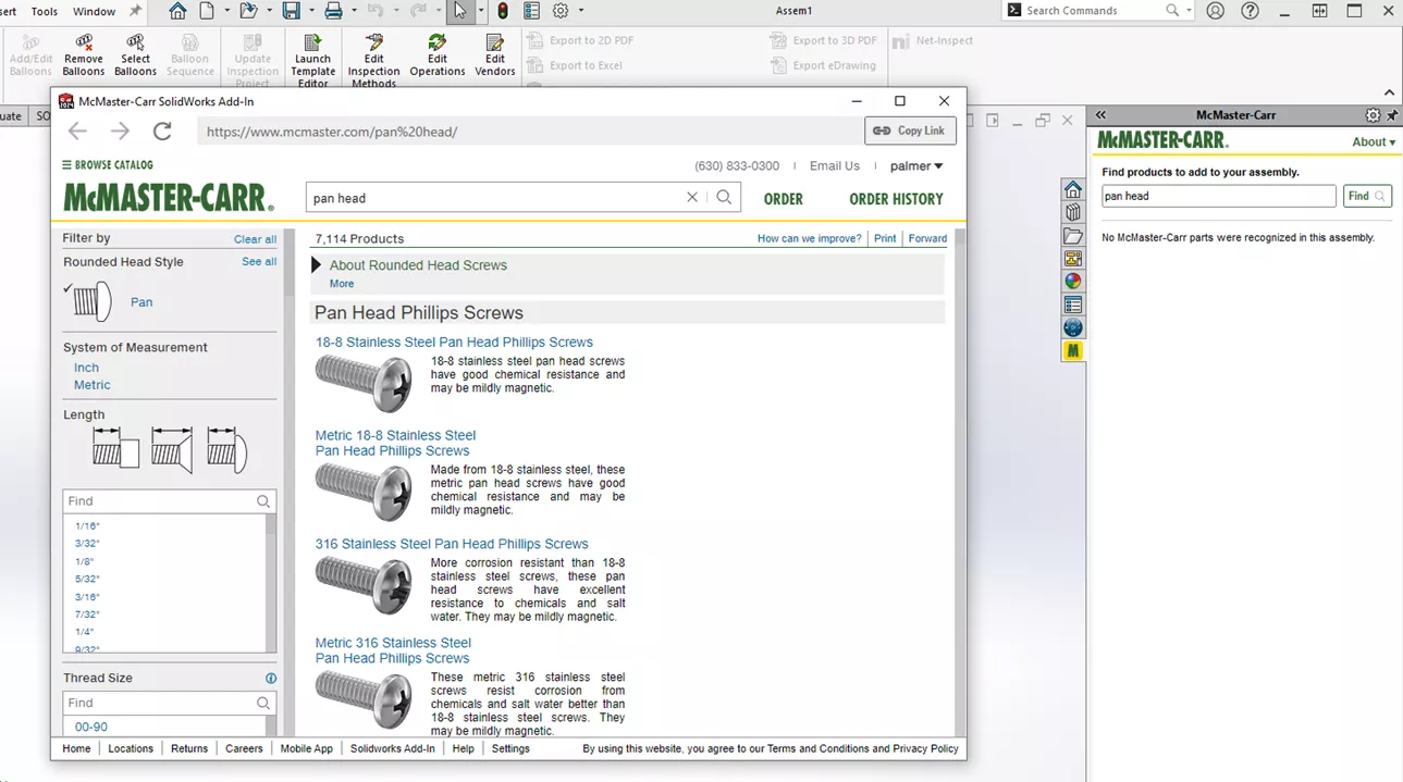 How to Use the McMaster-Carr Add-in For SOLIDWORKS 