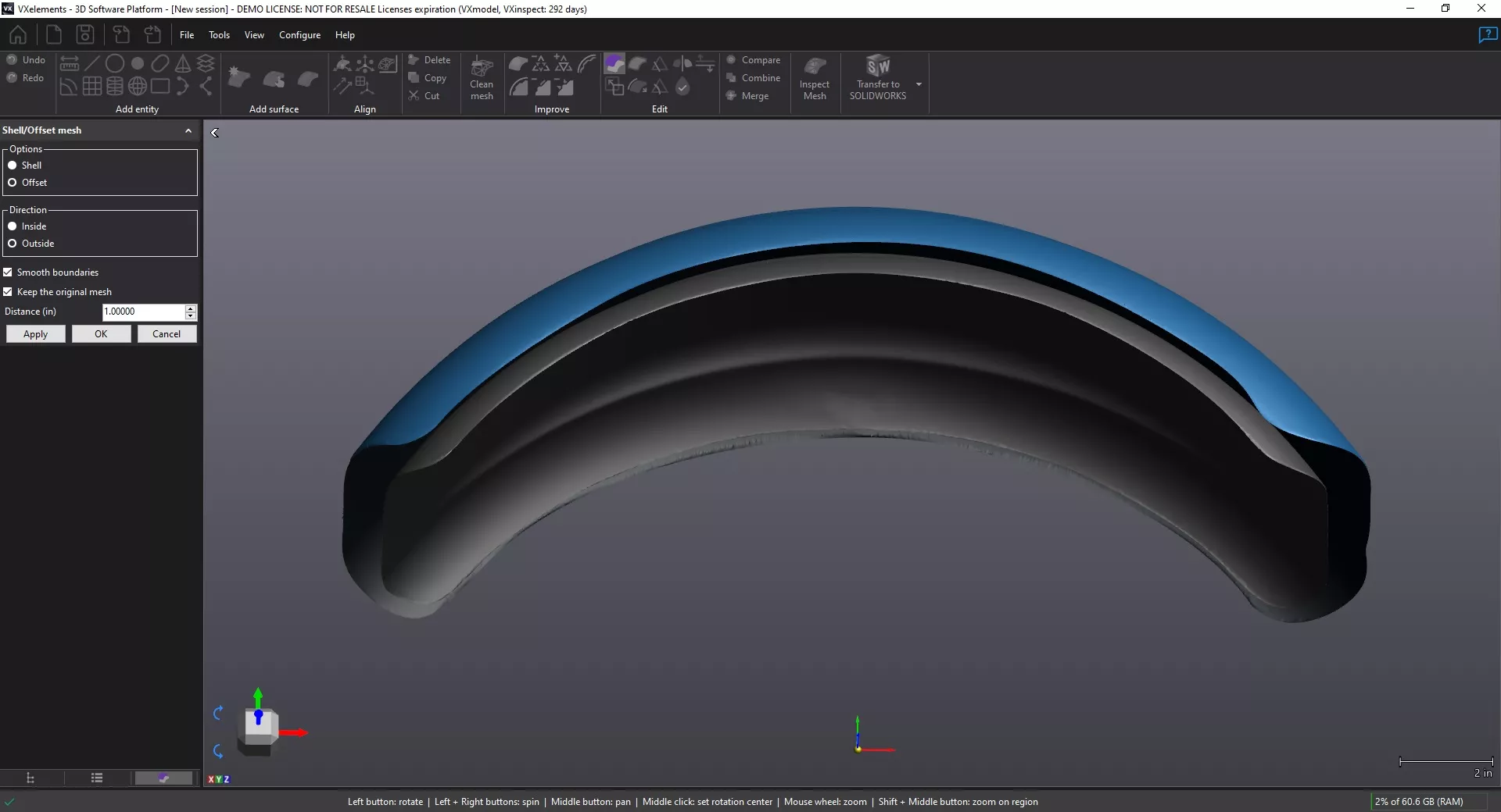 Mesh Editing Tool Creaform Scan-to-CAD