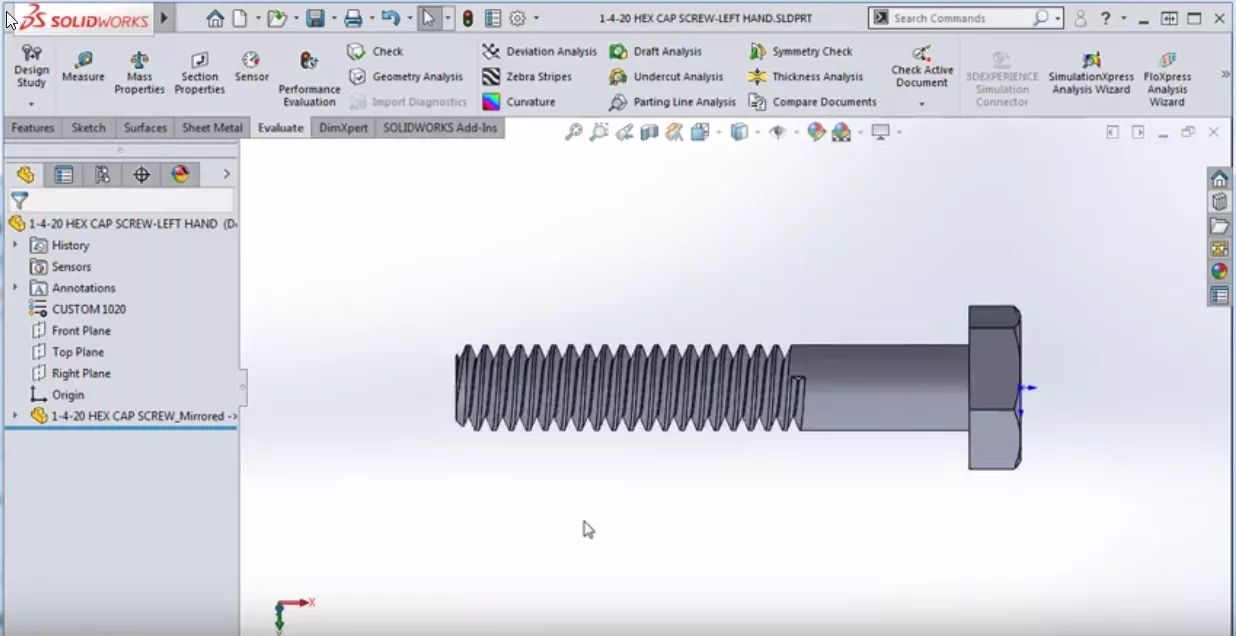 A mirrored part in SOLIDWORKS is an exact copy of the original and maintains the link.