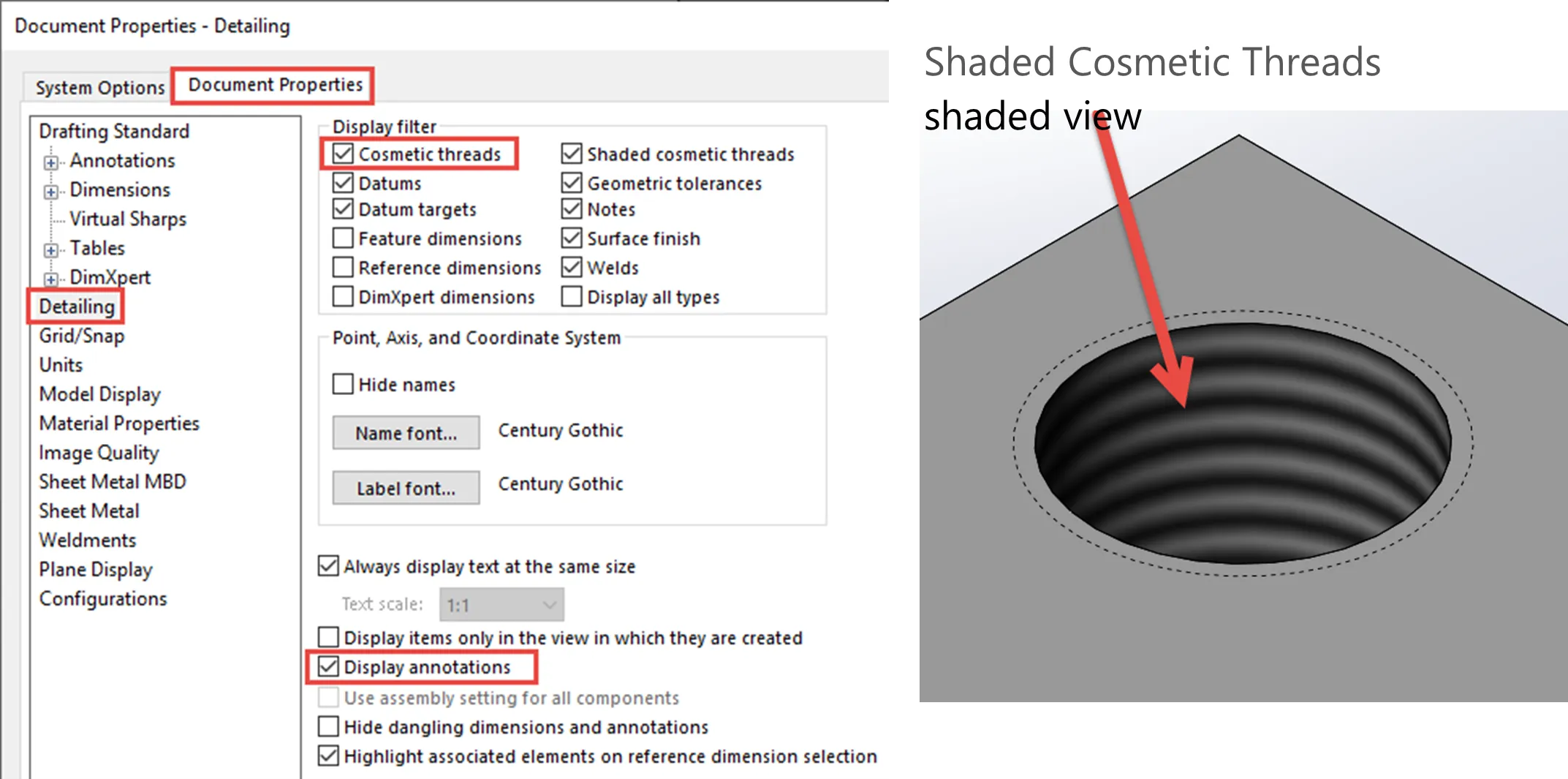 Missing Cosmetic Threads and How to Fix Them in SOLIDWORKS GoEngineer