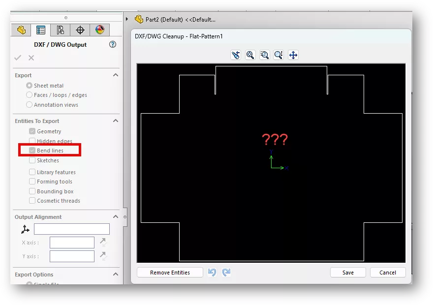Missing SOLIDWORKS Bend Lines in a Flat Pattern DXF