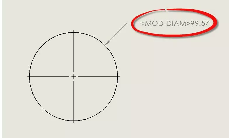 MOD DIAM Instead of the Diameter Symbol in SOLIDWORKS 