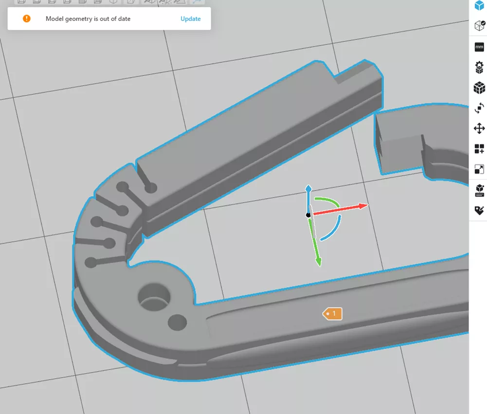 GrabCAD Print Message Model Geometry is Out of Date