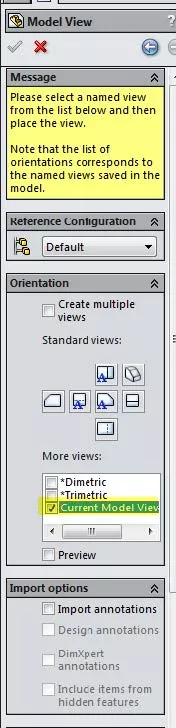 Model View Dialog Box in SOLIDWORKS