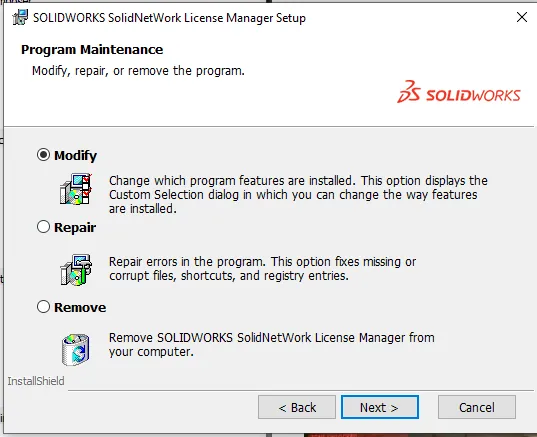 Modify the SolidNetWork License Manager