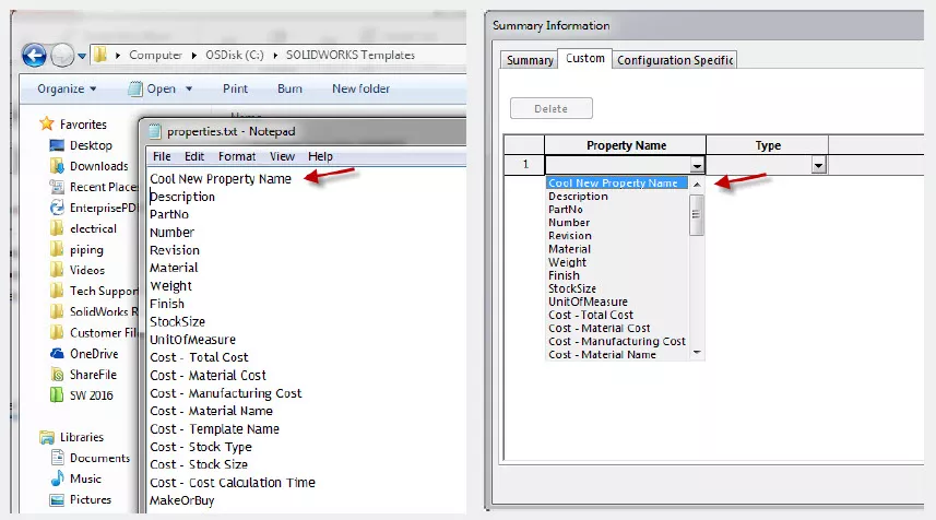 Modify Text File Name in SOLIDWORKS