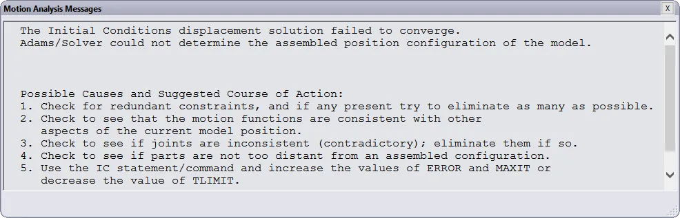 Motion analysis errors