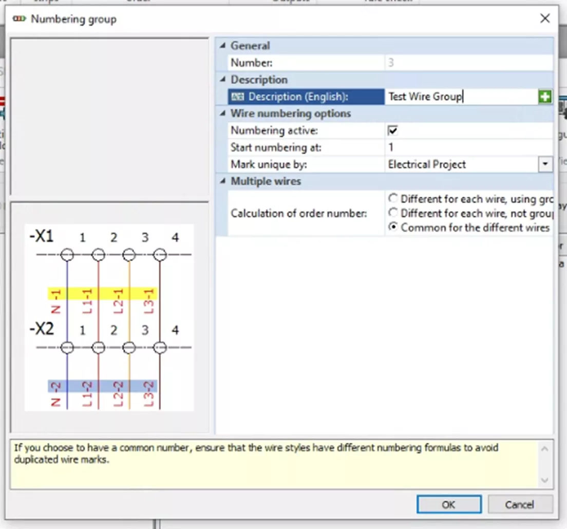 Name a Wire Group in SOLIDWORKS Electrical 