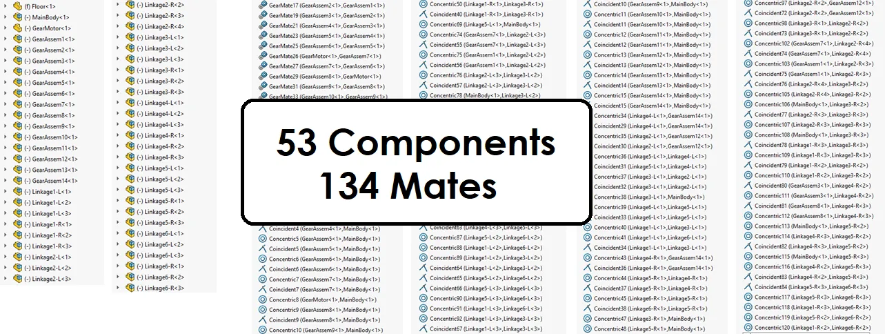 Component and mates with large assembly technique