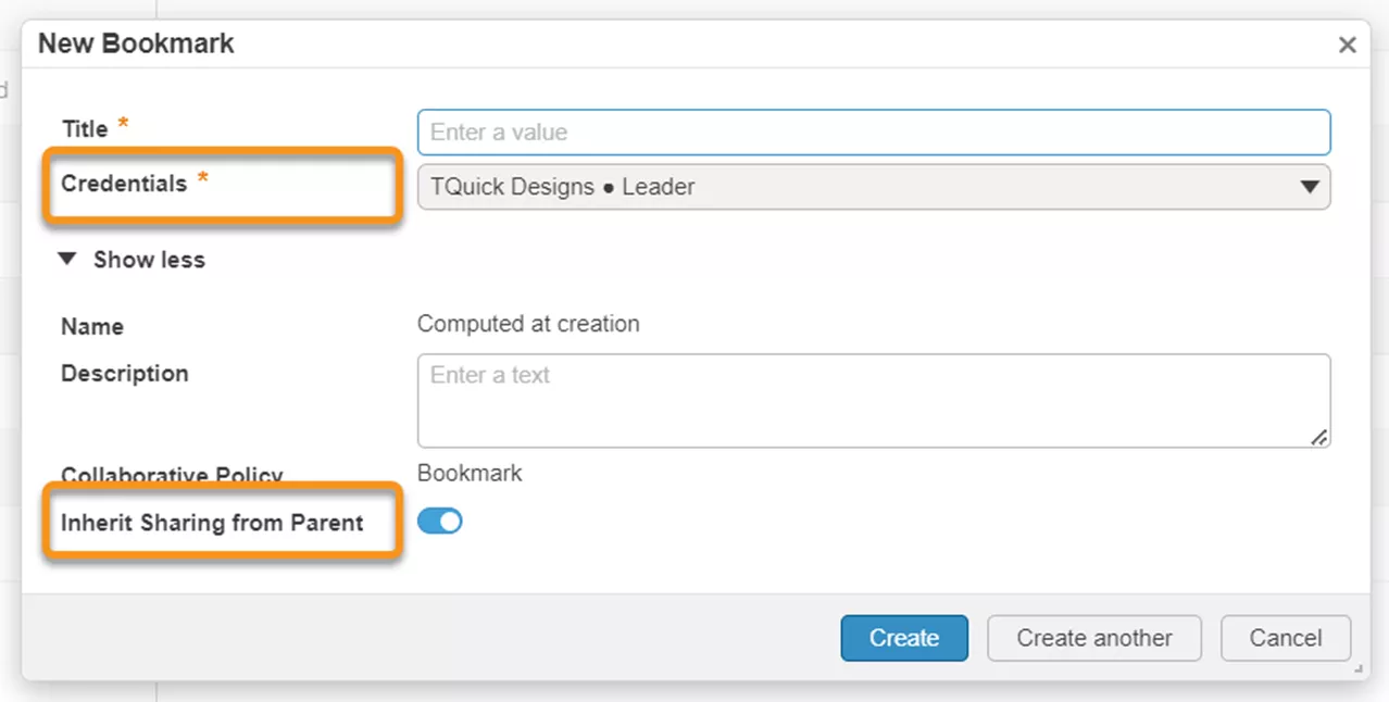 New Bookmark Dialog Options in 3DEXPERIENCE 2023