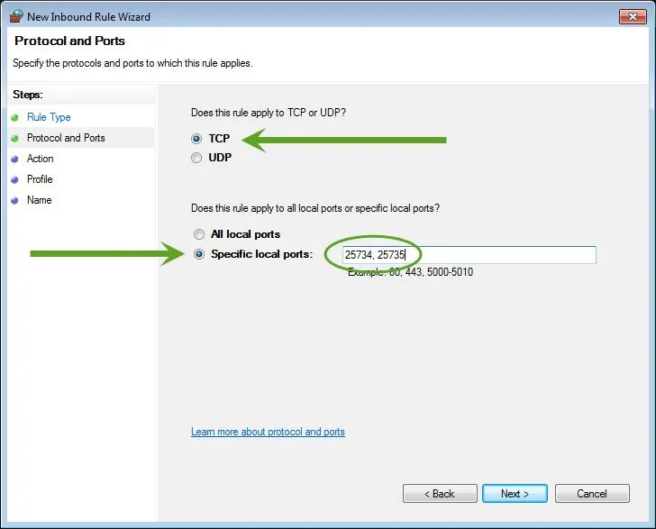 New Inbound Rule Wizard SOLIDWORKS PDM TCP Option