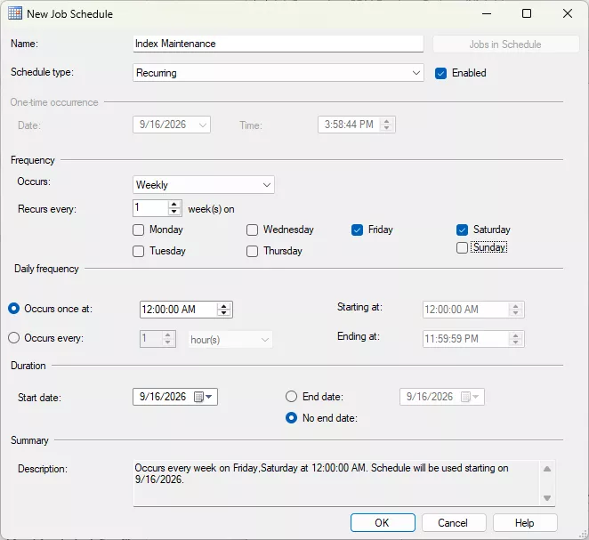 Set New Job Schedule SOLIDWORKS PDM Professional