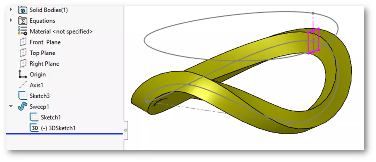 New Path Sketch in SOLIDWORKS 
