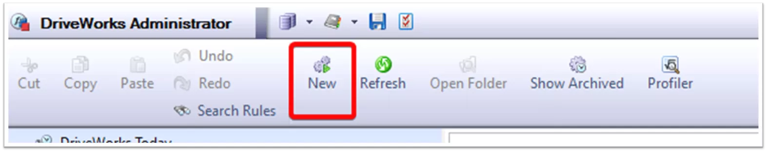 Create New Specification in the DriveWorks Administrator 