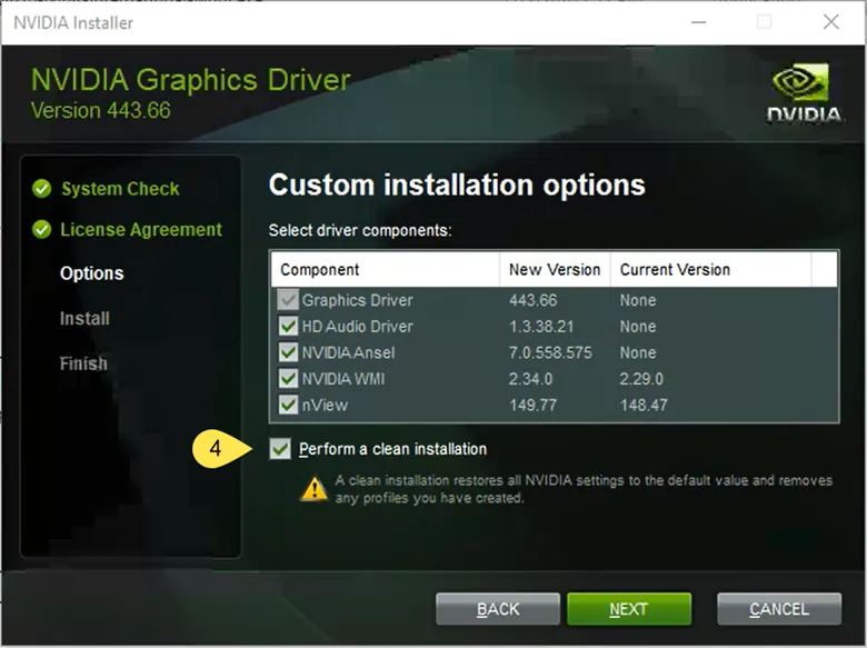 NVIDIA Custom Installation Options