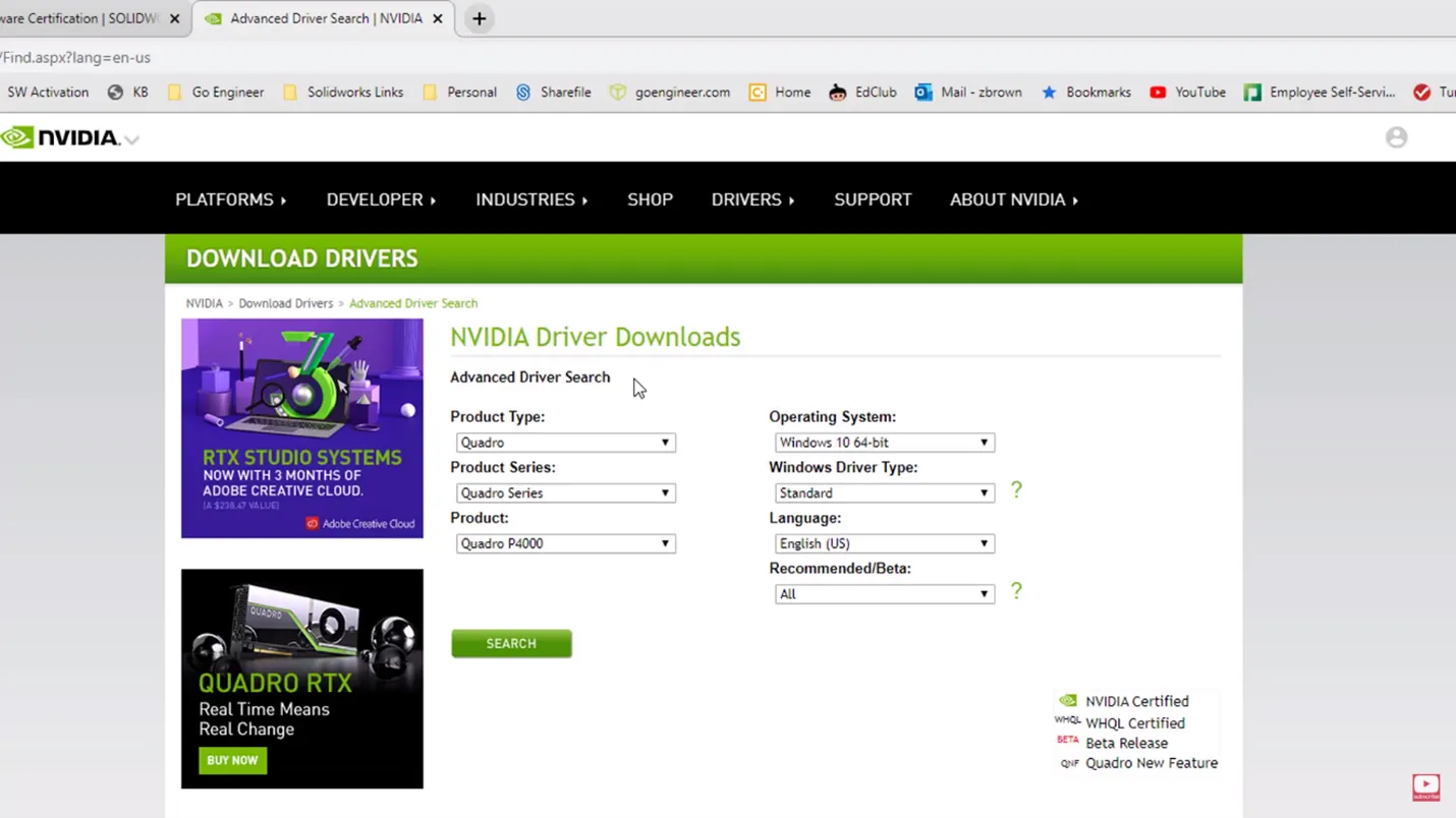 NVIDIA Download Drivers