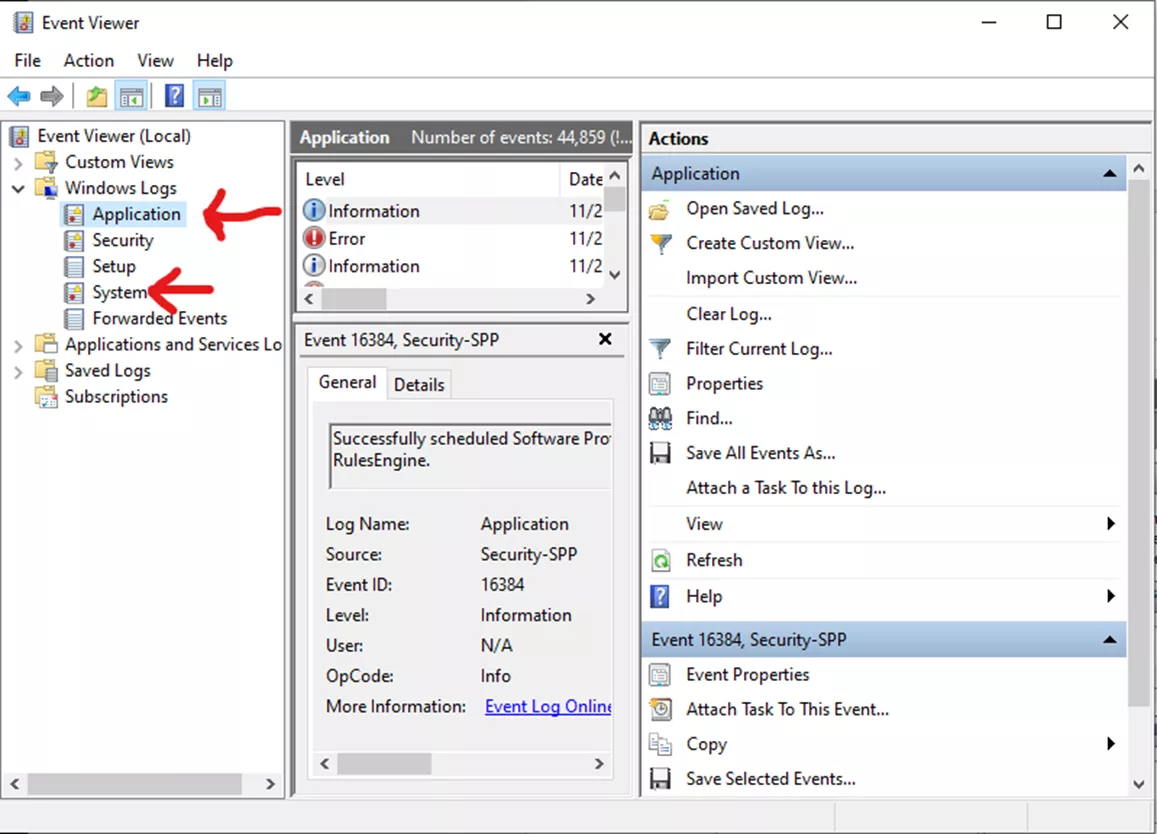 Obtain Windows Event Logs for SOLIDWORKS Technical Support