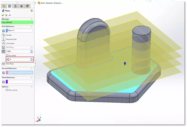 Creating Reference Planes in SOLIDWORKS Offset Planes