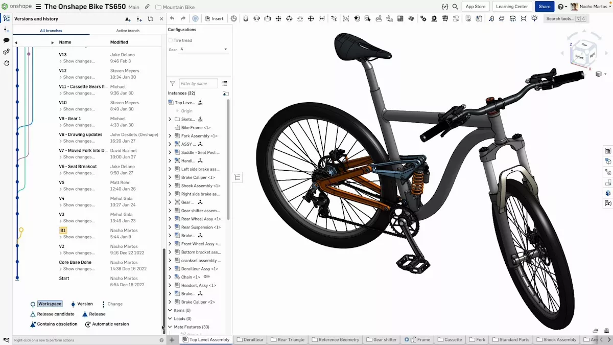 Onshape Version History