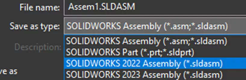 Saving SOLIDWORKS Assembly File as Previous Versions Now Available in SOLIDWORKS 2024