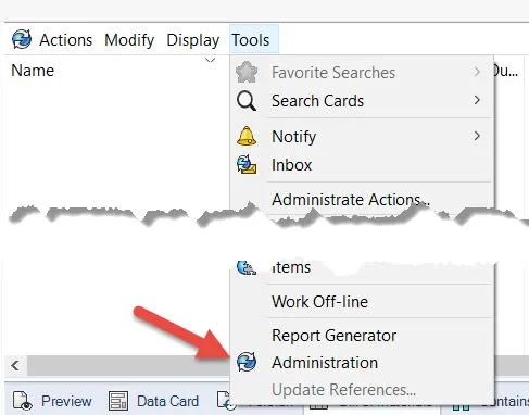 opening the solidworks pdm administration tool