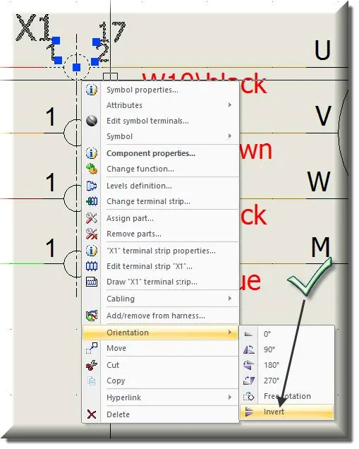 Orientation Command SOLIDWORKS Electrical 