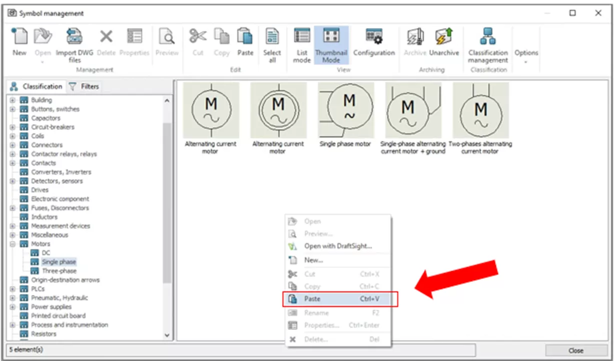 Paste a SOLIDWORKS Electrical Symbol 