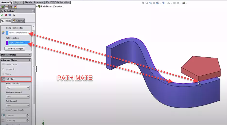 SOLIDWORKS Path Mate