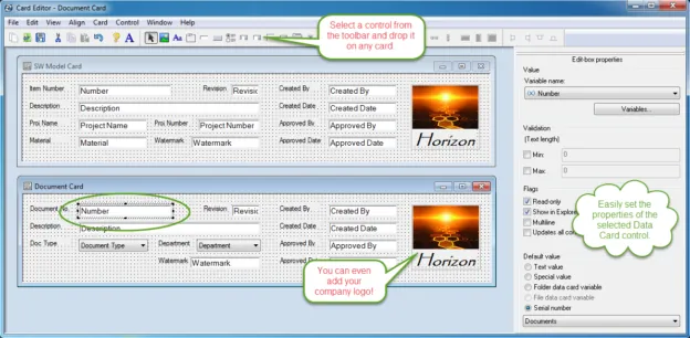 Cards node solidworks pdm 