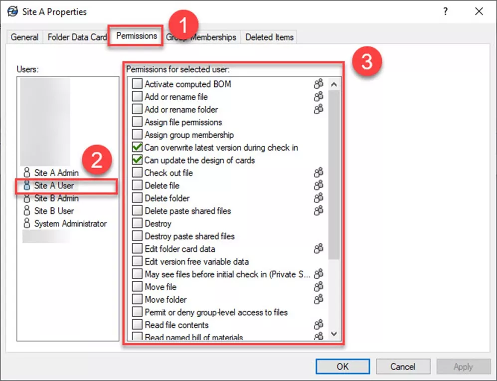 Permissions by User in SOLIDWORKS PDM 