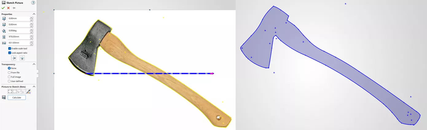 Picture to Sketch SOLIDWORKS AI Tools