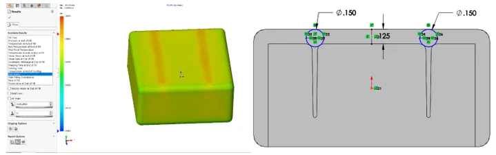 Plastics Analysis with no sink marks present and a CAD model