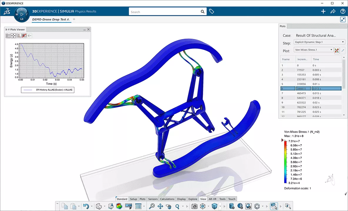 Post-processing a drop test in 3DEXPERIENCE STRUCTURAL