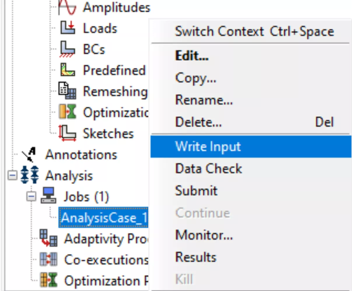 Launch Abaqus Jobs on the 3DEXPERIENCE Cloud with the Write Input Option